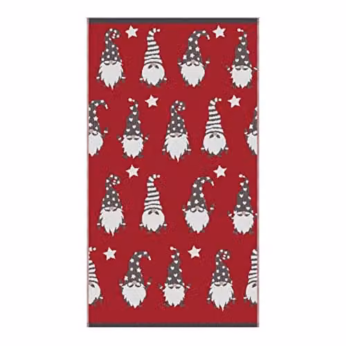 Fusion Christmas Gonks Luxury Heavyweight Cotton Terry Hand Towels, Twin Pack, Multicolour, W: 50 cm x H: 90 cm – 1