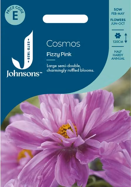 Johnsons Seeds Cosmos Fizzy Pink Flower Seeds