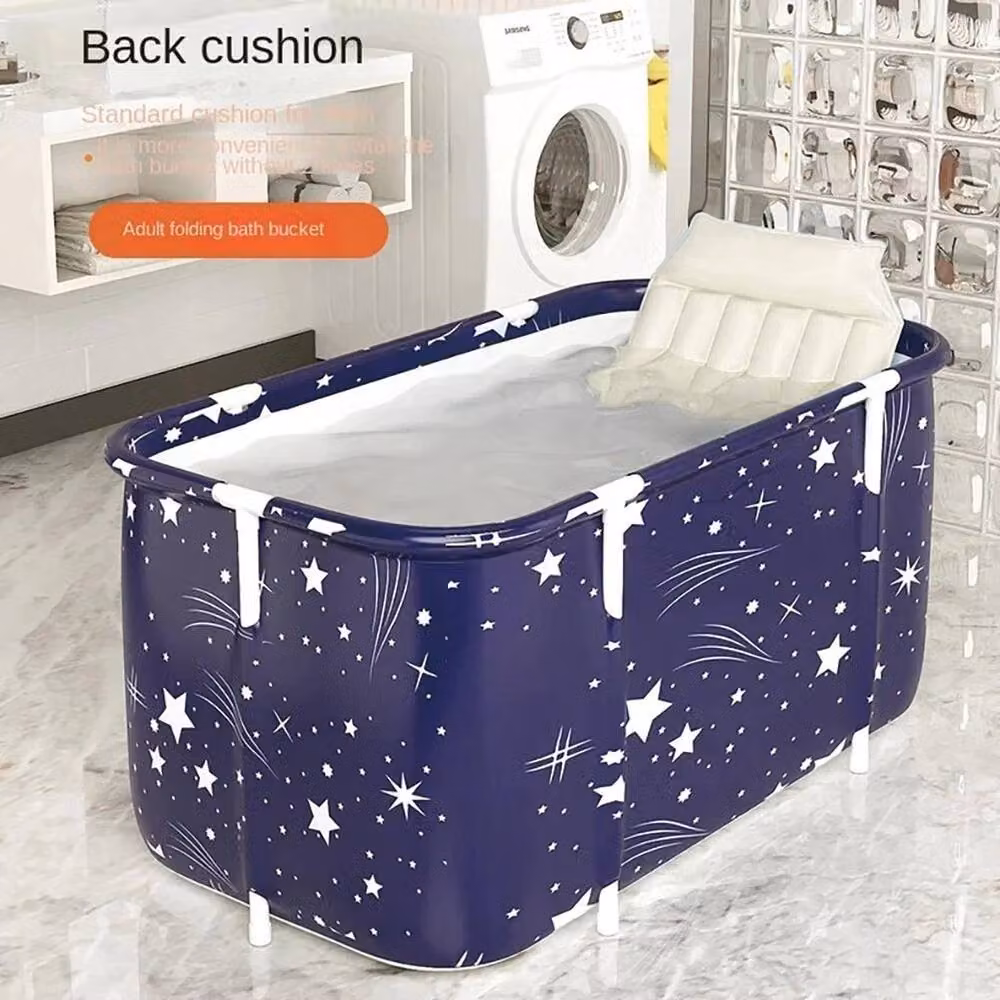 Kelvenix Folding Portable Bathtub in Dark Blue, W/D/H: 140 x 60 x 52 cm – 4