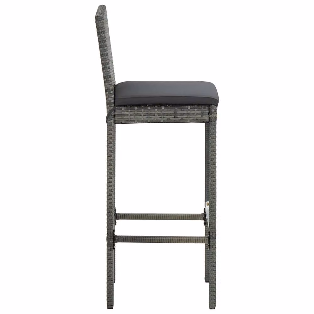 Berkfield Home 5 Piece Grey Poly Rattan Garden Bar Set with Cushions – 2