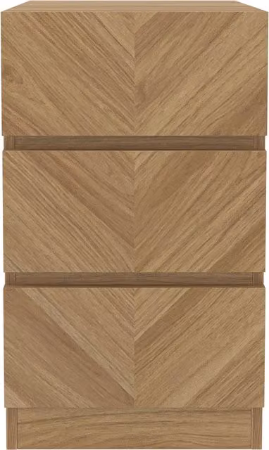 GFW Catania 3 Drawer Bedside Table in Oak – 1