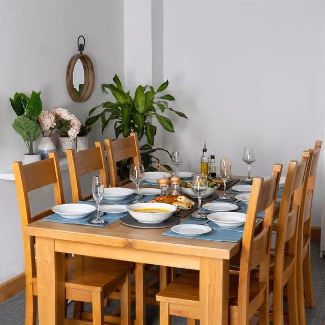 Nicola Spring Cotton Fabric Placemats, Pack of 6, Olympic Blue