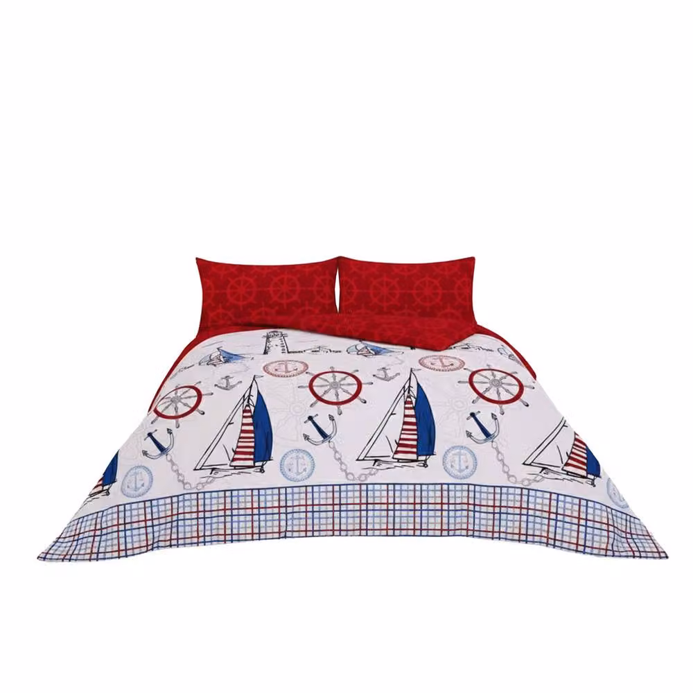 Snug City Pirate Adventure Duvet Cover Set with Pillowcases, Red and Multicolour, 200 x 200 cm – 2