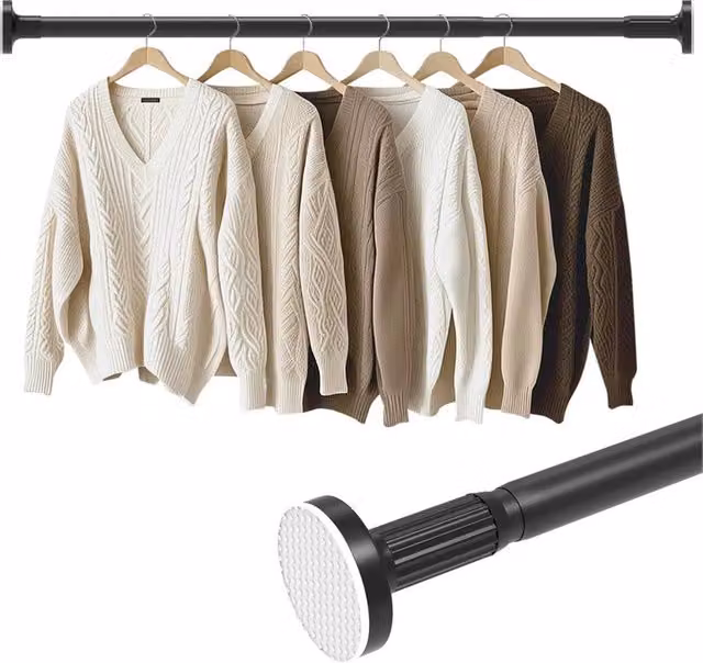 SPETLEK Matt Black Metal Garment Rack with Continuous Linear Rail – 1