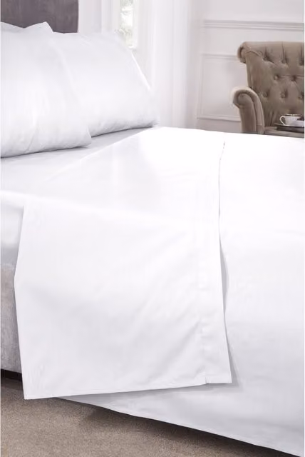 NewEdgeBlinds White Percale Polycotton Duvet Cover, W/H: 90 x 200 cm