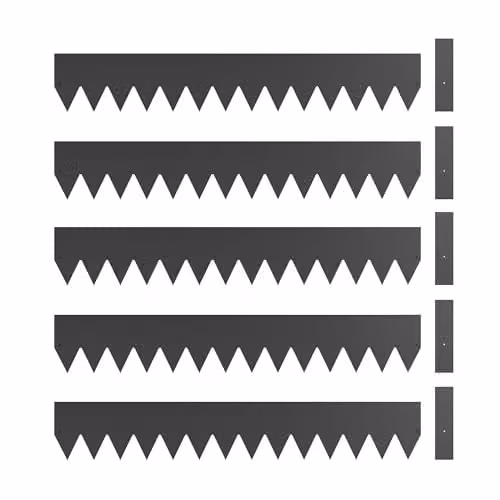 Outsunny 5-Piece Metal Picket Garden Fence Panels, Black, W: 102 cm, H: 15 cm – 1