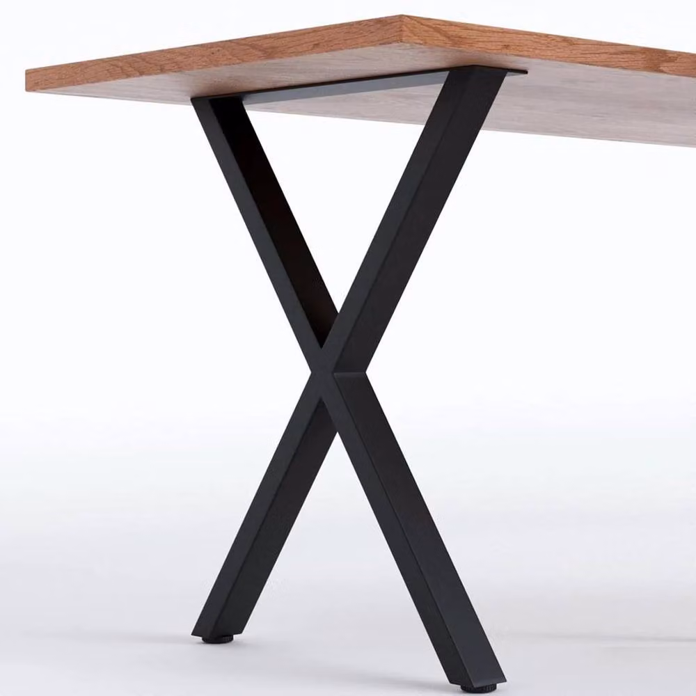 NESTLUNE Set of 2 Black Industrial Metal X Shape Table Legs, Matt Finish, W/D/H: 30 x 40 x 30 cm – 5