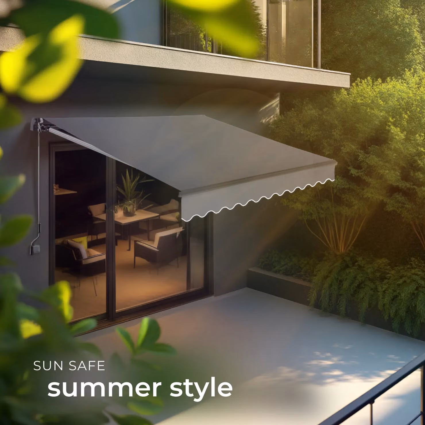 tectake Ornella Retractable Wall-Mounted Awning in Dark Grey, W/D/H: 250 x 200 cm – 6