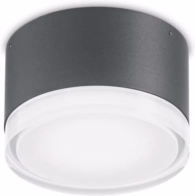 Netlighting Urano 1 Light Flush Ceiling Light in Anthracite Black