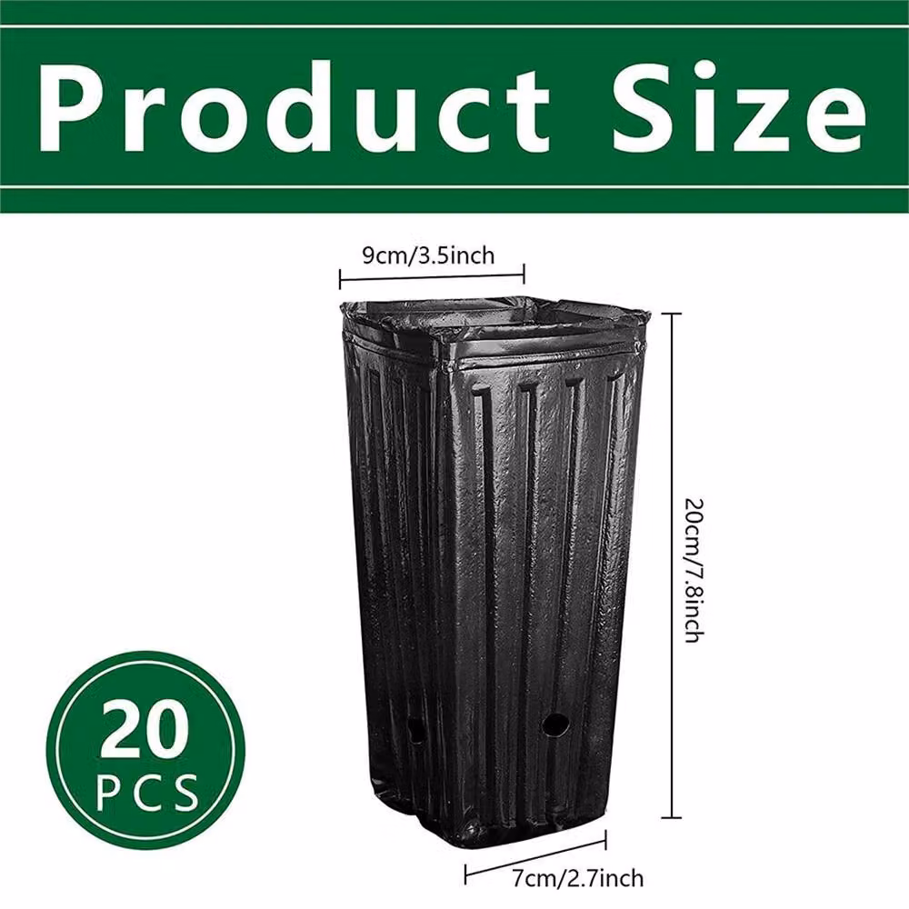 Nordara Black Plastic Deep Nursery Pot Planter for Garden Flowers and Plants – 2