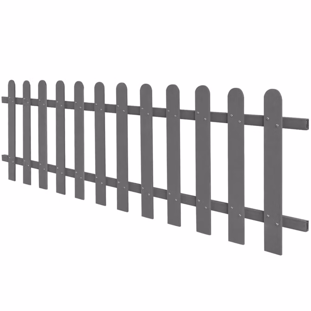 Berkfield Home Grey WPC Palisade Picket Fence, W: 200 cm, H: 60 cm – 2