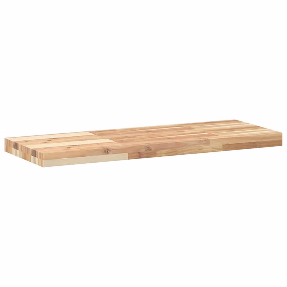 Berkfield Home Set of 2 Floating Shelves in Brown Untreated Solid Acacia Wood, W/D/H: 80 x 30 x 4 cm – 2