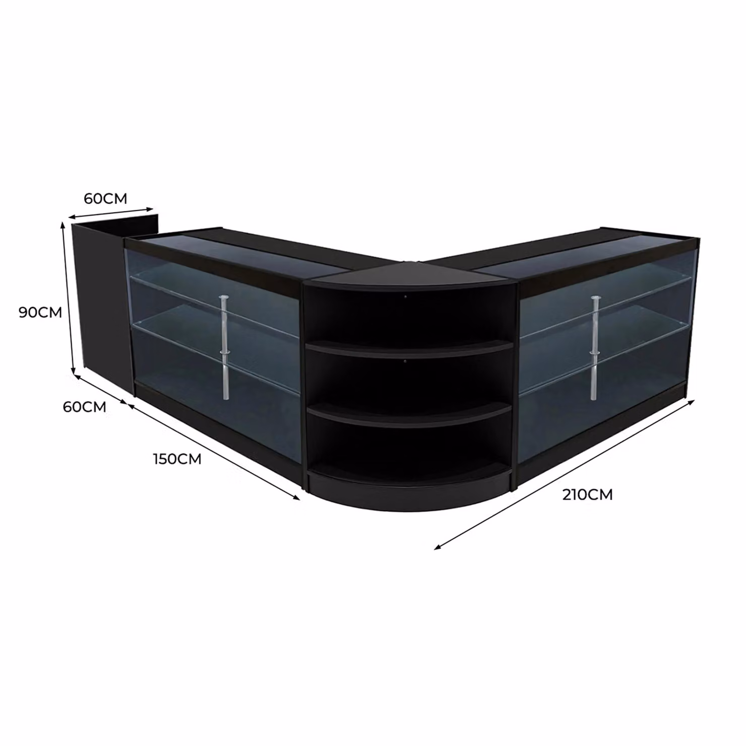 Monstershop Astro LED Shop Counter Set LM60, TB60 and 2 x K1500 in Black – 2