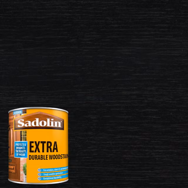 Sadolin Extra Durable Water Repellent Woodstain, Ebony, 1 l
