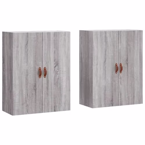 vidaXL Set of 2 Wall Mounted Cabinets in Grey Sonoma, W/D/H: 69.5 x 34 x 90 cm – 1