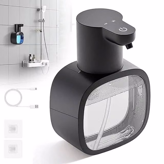 KORVIXA Touchless Liquid Soap Dispenser, Black, 500ml
