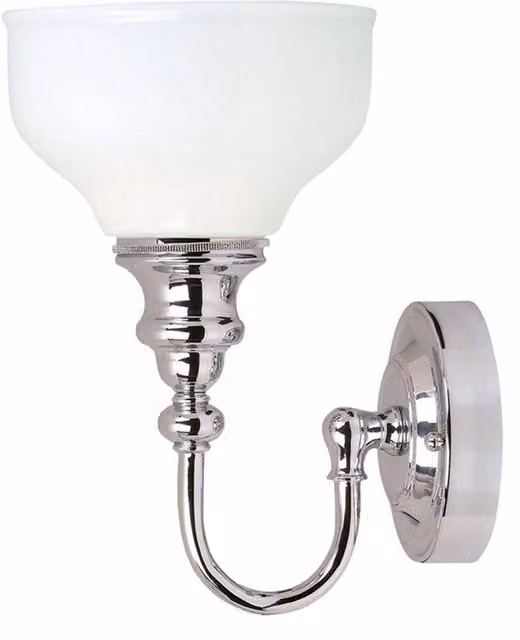 Netlighting Cheadle 1 Light Bathroom Wall Light in Polished Chrome and Grey, IP44, G9 – 1