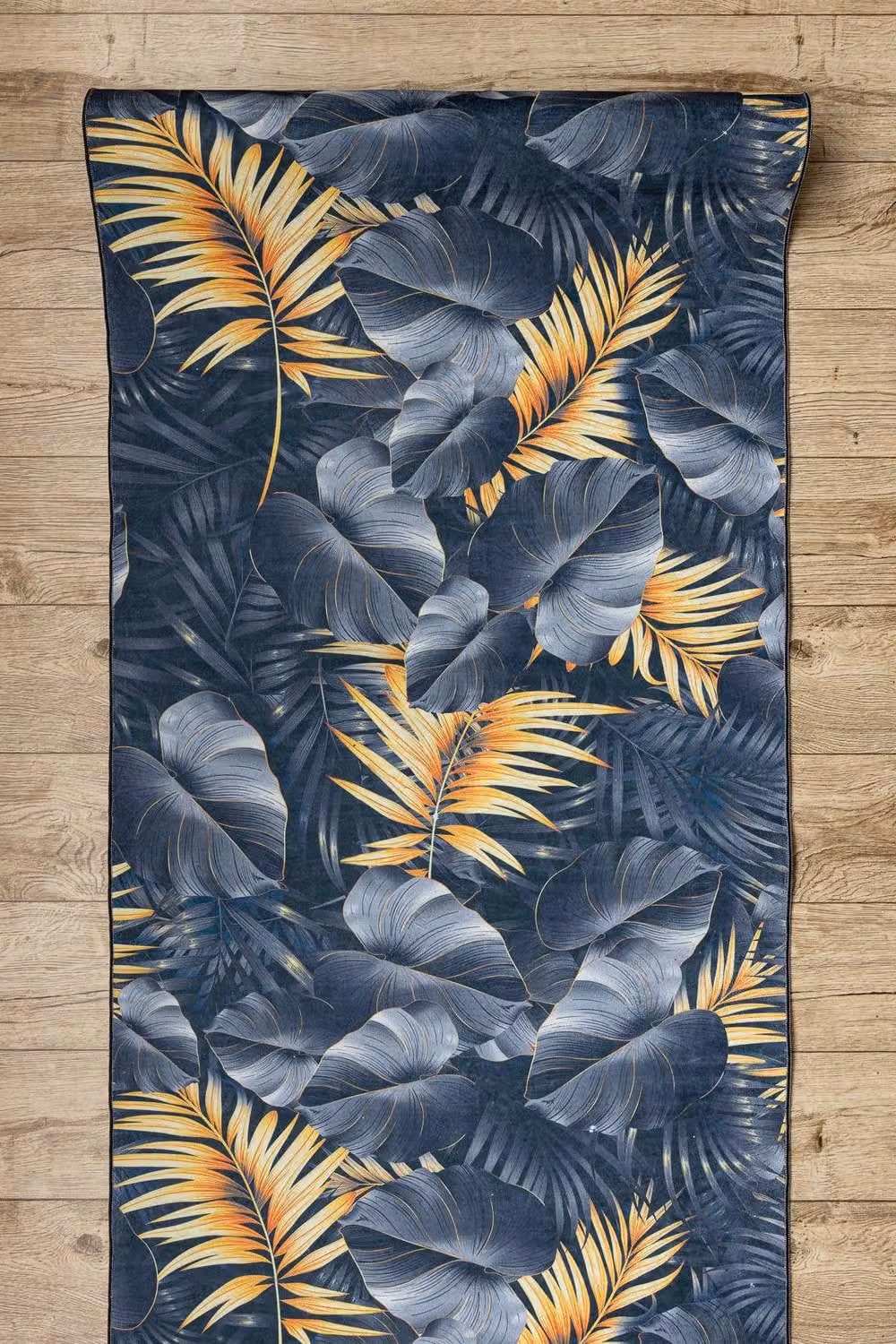 RugsX Lotus Anti-Slip Floral Runner in Grey, W: 80 cm, L: 480 cm – 4