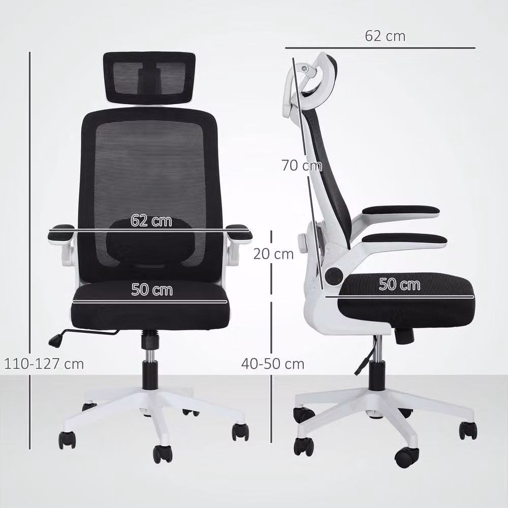 STILVORA Ergonomic Office Chair in Black Fabric with Headrest and Armrests – 3