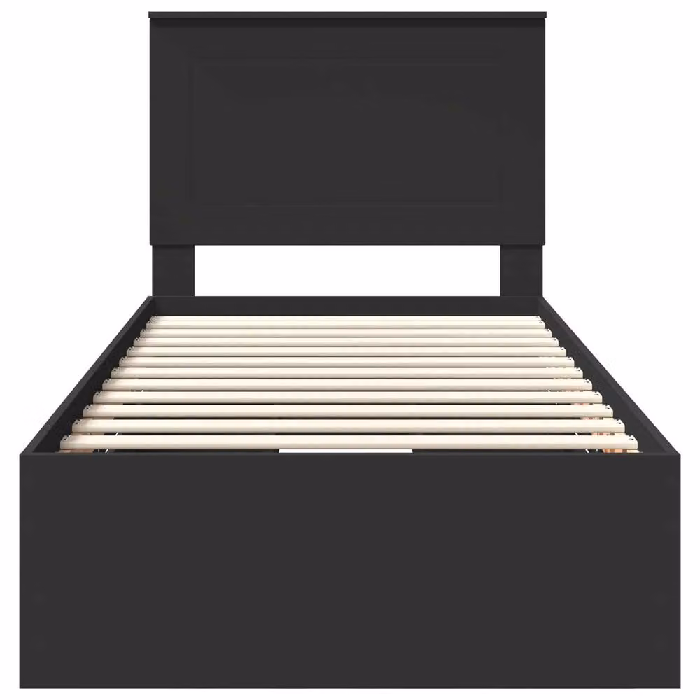 Berkfield Home Modern Bed Frame with Drawers in Black, Engineered Wood, W/D/H: 90 x 190 cm – 4