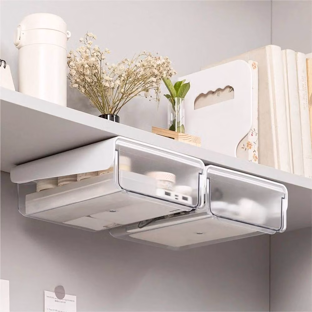 PAWNORA Under Desk Drawers, 2-Piece Set, White – 2