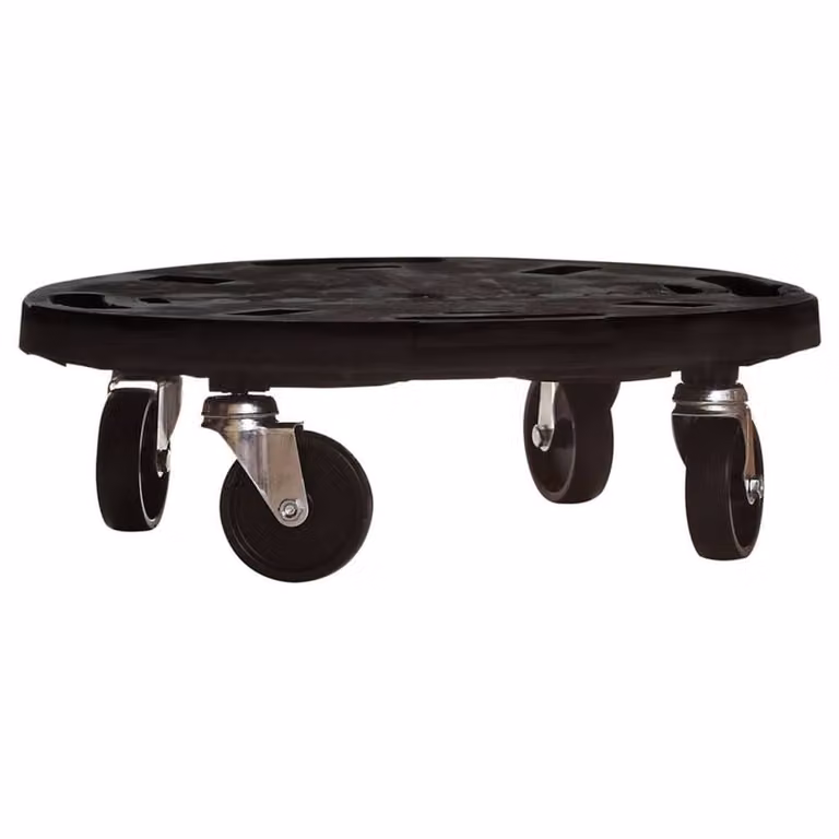 Berkfield Home Set of 3 Black Plant Trolleys with Wheels, Diameter: 40 cm