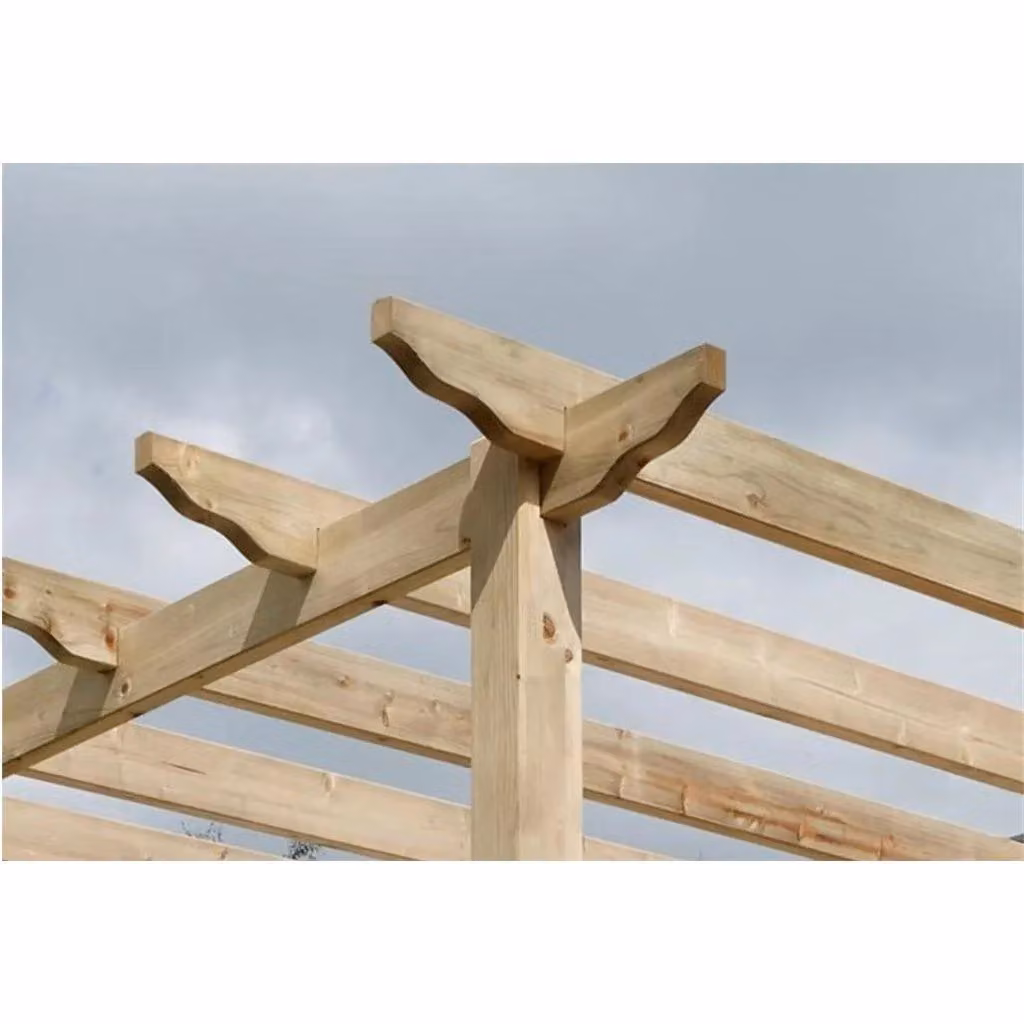 Cheshire Pressure Treated Traditional Style Wooden Pergola in Light Oak – 3