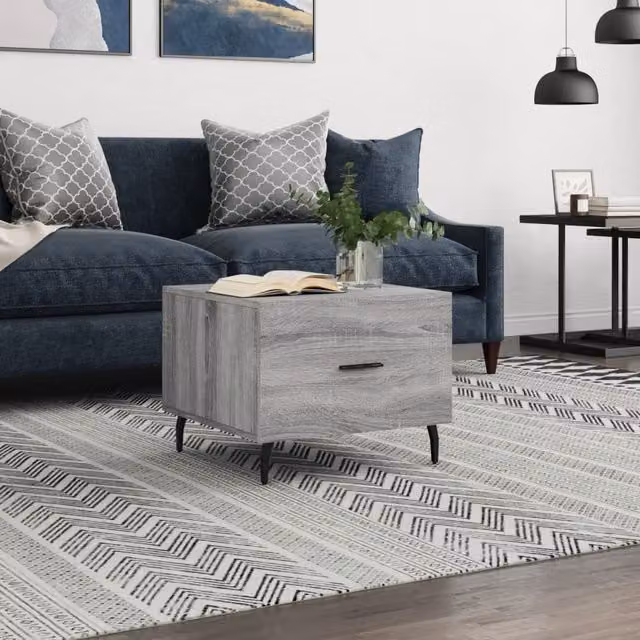 Berkfield Home Grey Sonoma Coffee Table, W/D/H: 50 x 50 x 40 cm