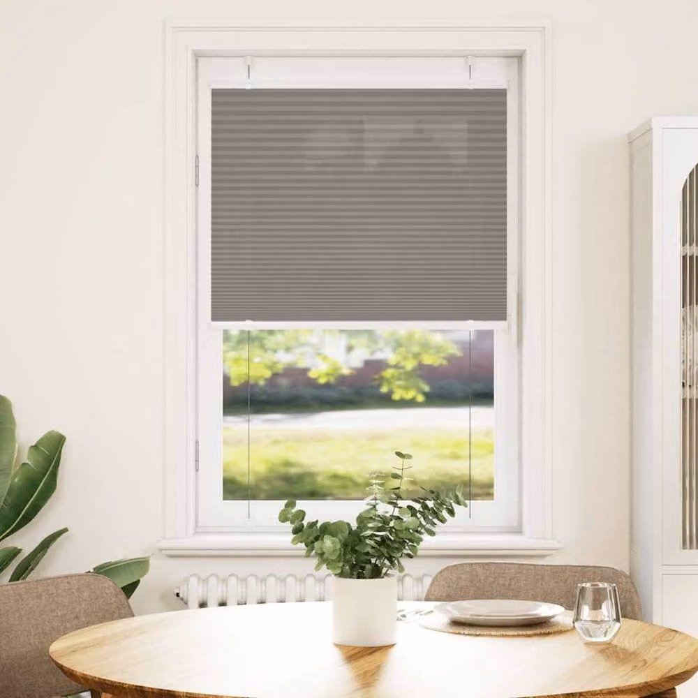 Berkfield Home Single Pleat Polyester Blind in Anthracite Grey, W: 80 cm, H: 100 cm – 1