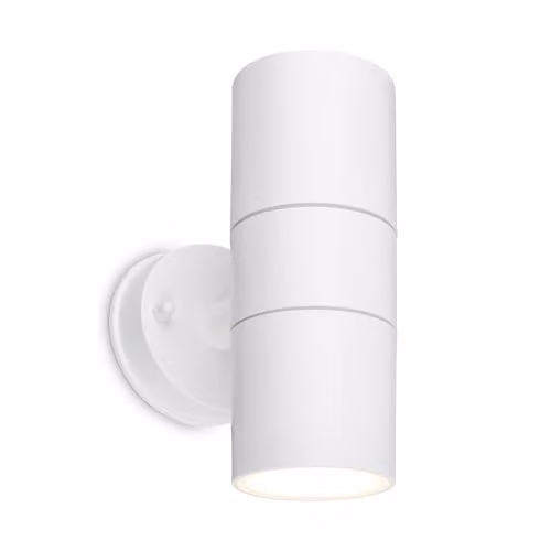 Briloner Modern Up and Down LED Outdoor Wall Light, White, IP54, GU10, H: 16 x W: 11 x D: 7.5 cm – 1
