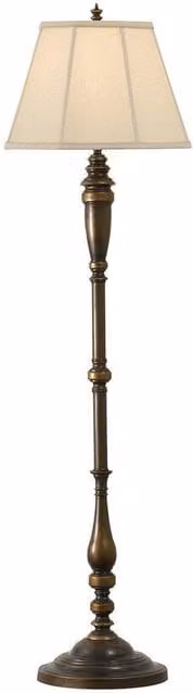 Netlighting Lincolndale 1 Light Floor Lamp in Bronze and Brown with E27 Socket