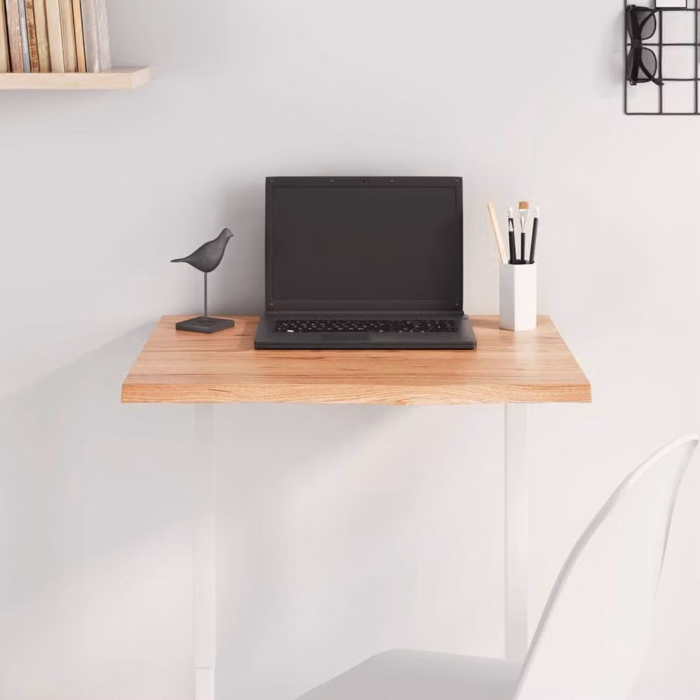 Berkfield Home Table Top Light Brown Treated Solid Wood Oak W: 60 cm, D: 50 cm, H: 2 cm – 2