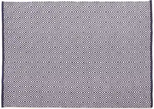 Rugs Direct Woven Hug Rug Runner in Diamond Navy, W/D: 120 x 70 cm – 1