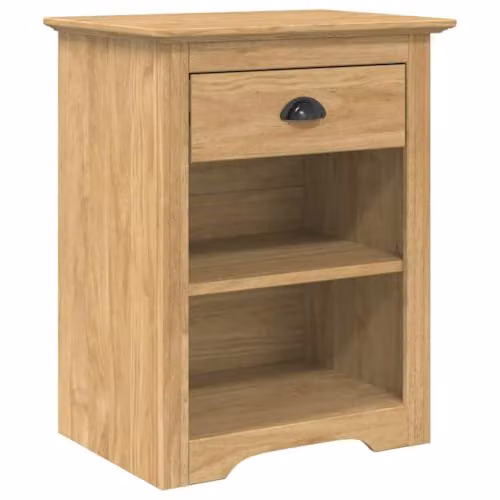 vidaXL BODO Bedside Cabinet in Honey Brown, W: 53 cm, D: 38.5 cm, H: 67 cm – 1