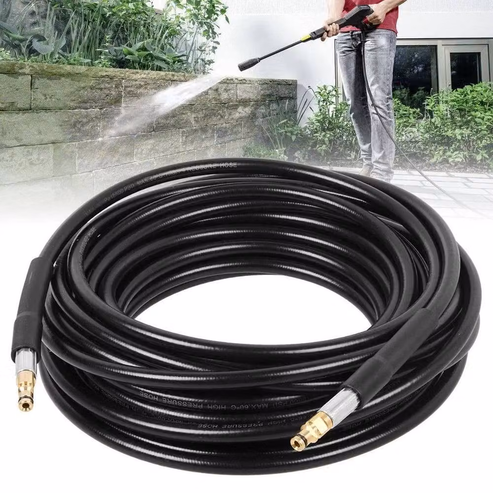 EONLION Black Rubber High Pressure Washer Extension Hose Pipe, 15m – 2