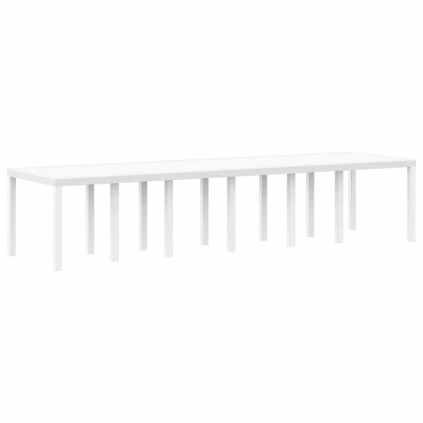 Berkfield Home White Poly Rattan Garden Table W: 350 cm, D: 100 cm, H: 73 cm – 2