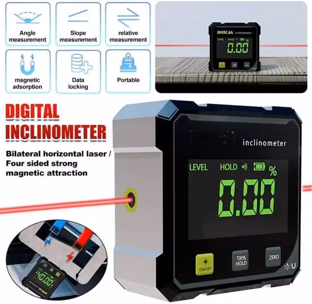 SPETLEK Magnetic Digital Angle Gauge Finder, Black – 1