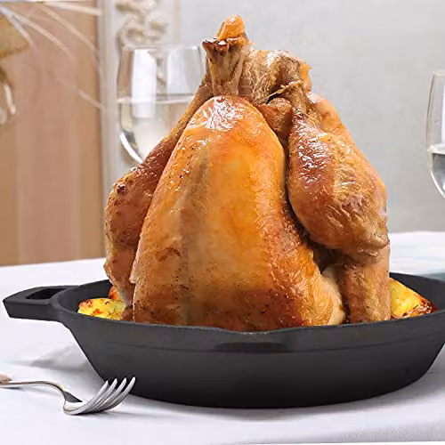 Joeji's Kitchen Cast Iron Vertical BBQ and Oven Chicken Roaster Stand, Black – 5