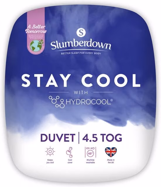 Slumberdown Hydrocool Single Summer Duvet in Blue, Cooling and Breathable