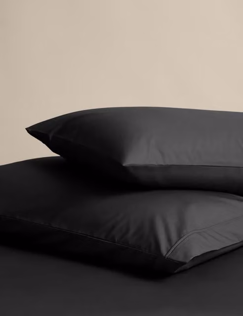 M&S 2 Pack Black Egyptian Cotton Pillowcases