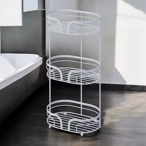 Showerdrape Dante White Freestanding Floor Caddy and Mini Shower Caddy – 2