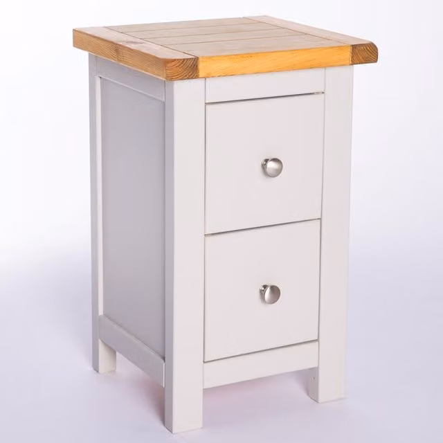 Cabinet Bits Argenta 2 Drawer Petite Bedside Cabinet in Grey