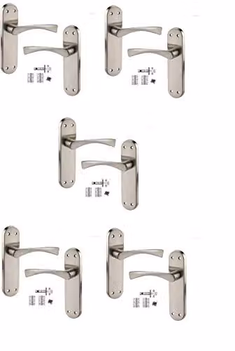 Golden Grace 5 Twist Astrid Door Handle in Brushed Satin Stainless Steel, W: 182 mm, D: 45 mm