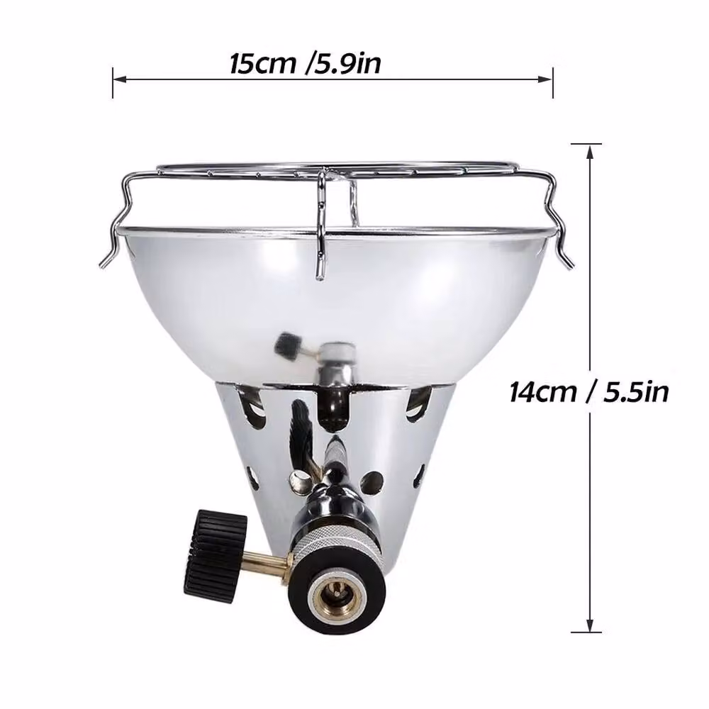 VOGREX Portable Outdoor Camping Heating Stove with Stand in Silver – 2