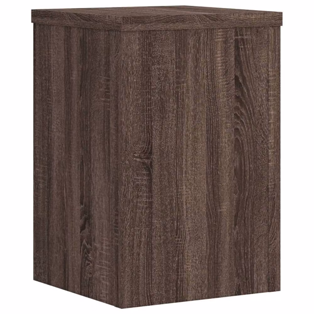 Berkfield Home Set of 2 Modern Brown Oak Plant Stands, Engineered Wood, W/D/H: 25 x 25 x 35 cm – 4