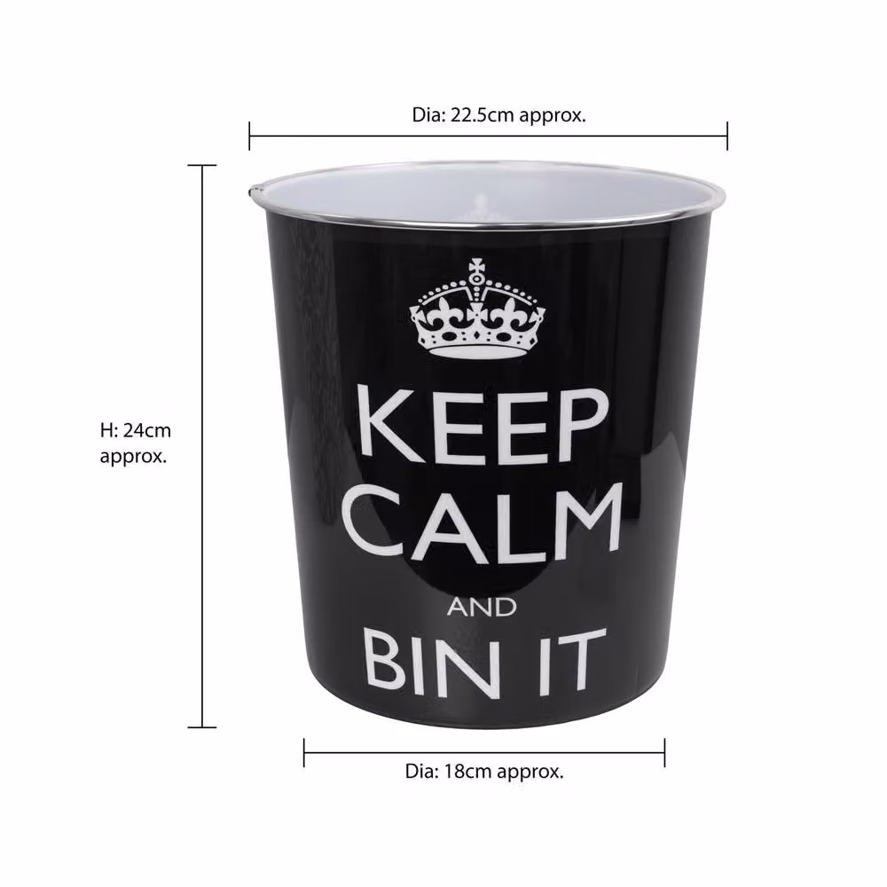 JVL Onyx Round Waste Bin, 7L, Black – 5