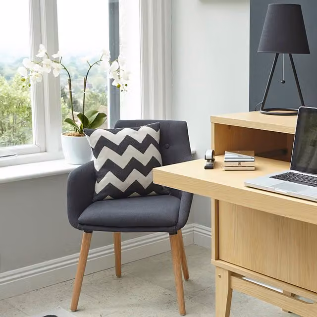 Teknik Pair of Modern Upholstered Four Legged Chairs in Graphite