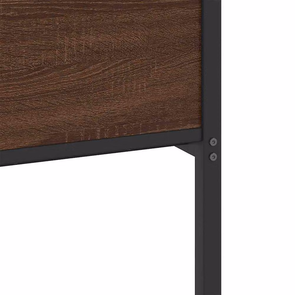 Berkfield Home Durable Industrial Bed Frame in Brown Oak with Drawers, W/D/H: 140 x 190 x 91.5 cm – 5