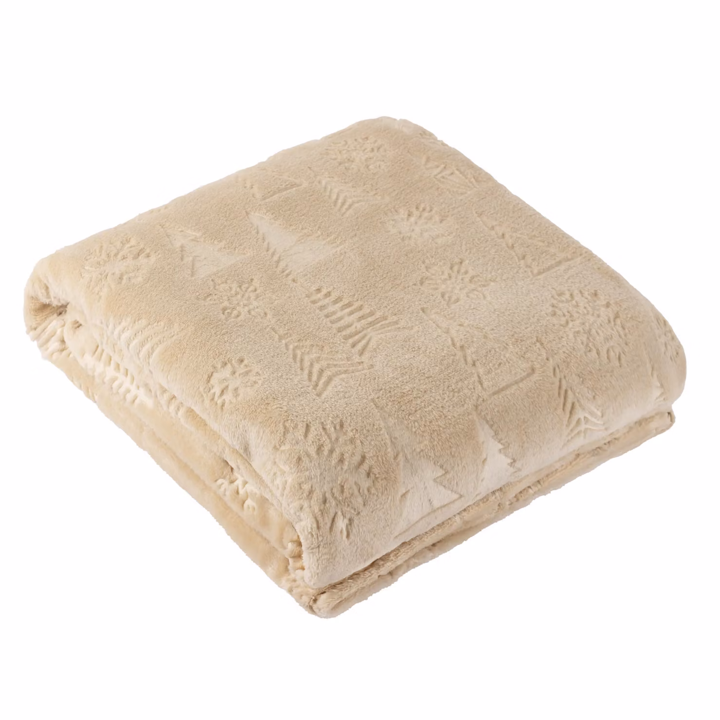Furn Festive Time Embossed Fleece Throw in Beige, W/D/H: 140 x 180 cm – 2