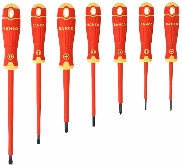 Bahco Bahcofit 7 Piece Insulated Steel Screwdriver Set, Multi Colour